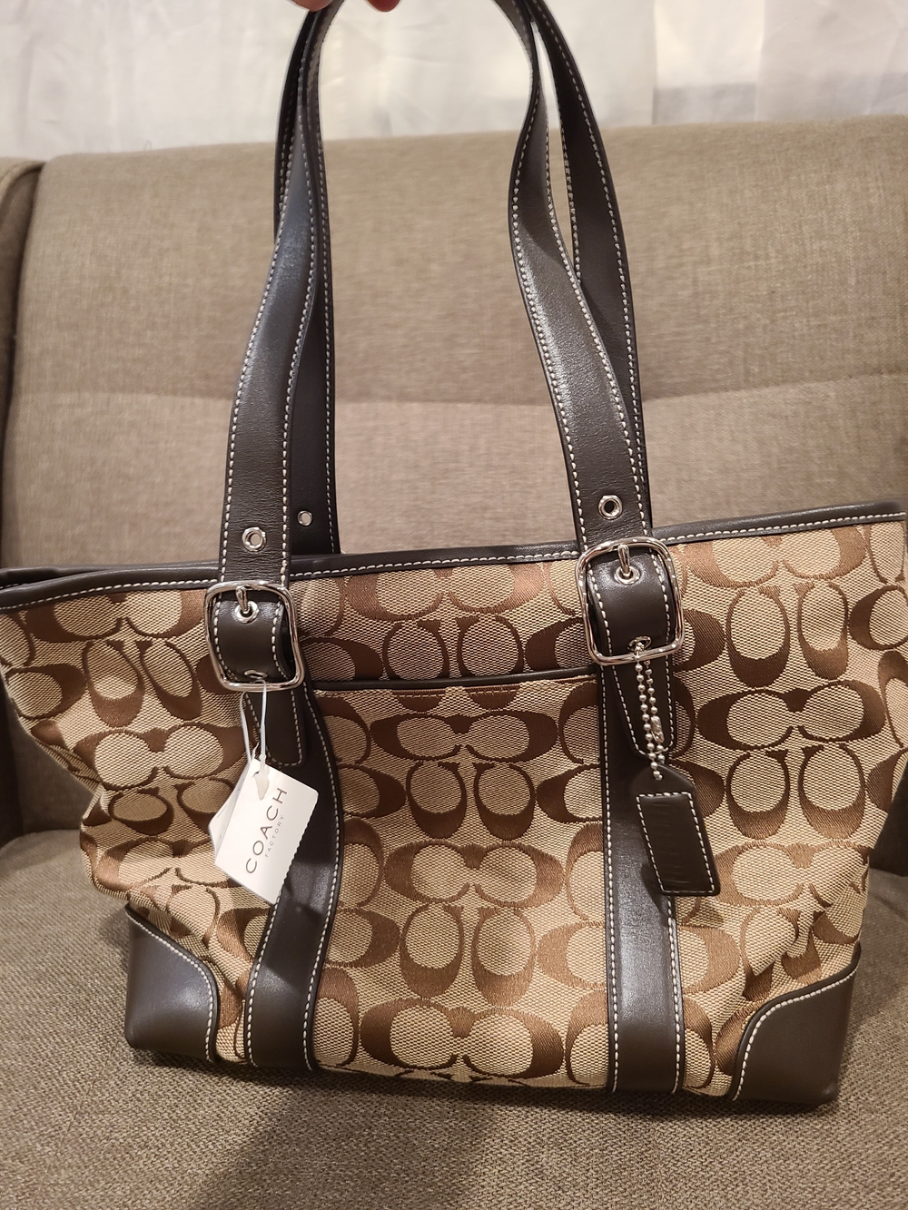 Vintage Coach Hamptons Signature Canvas Tote